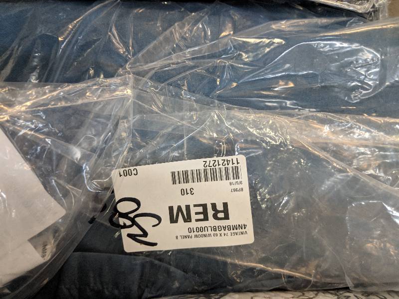 United Vintage 74 x 63 Blackout Grommet Window Panel Pair - Blue