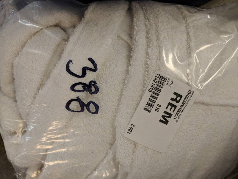 Unisex 100% Premium Long-Staple Combed Cotton Robe - White Medium