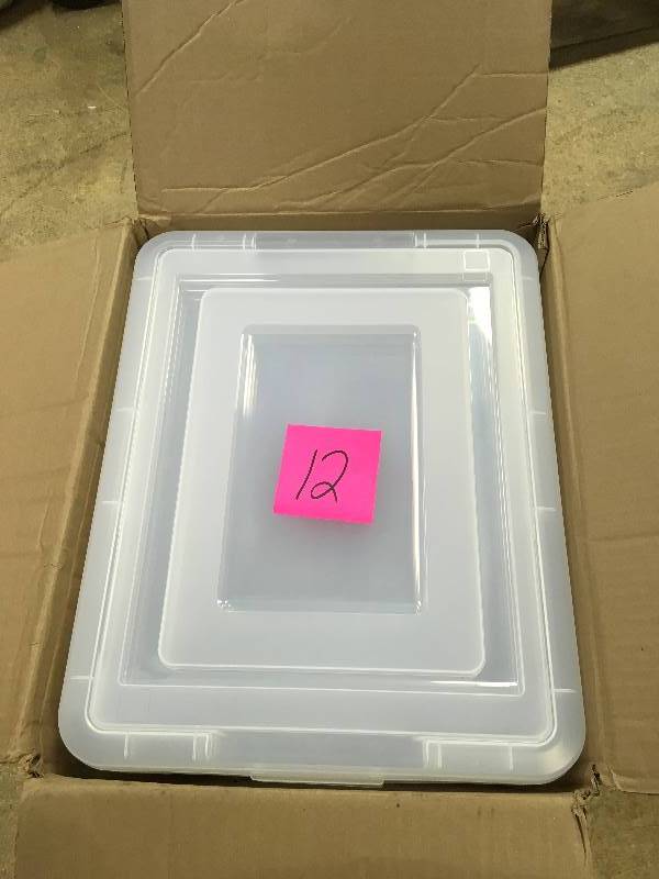 lot 12 image: Iris 42 Qt. LetterLegal Size File Storage Box in Clear (Pack of 4)