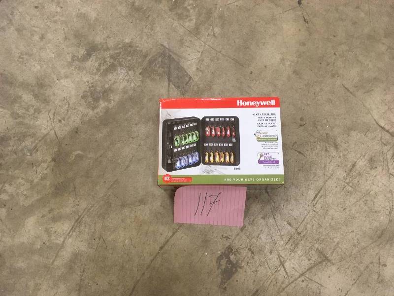 lot 117 image: Honeywell 48 Key Steel Box new