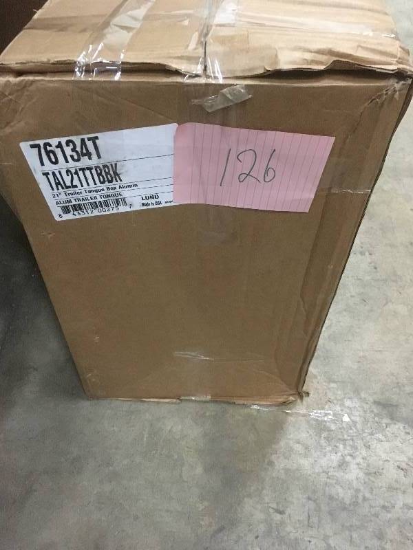 lot 126 image: LundTradesman 76134T 21-Inch Aluminum Trailer Tongue Truck Box, Diamond Plated, Black