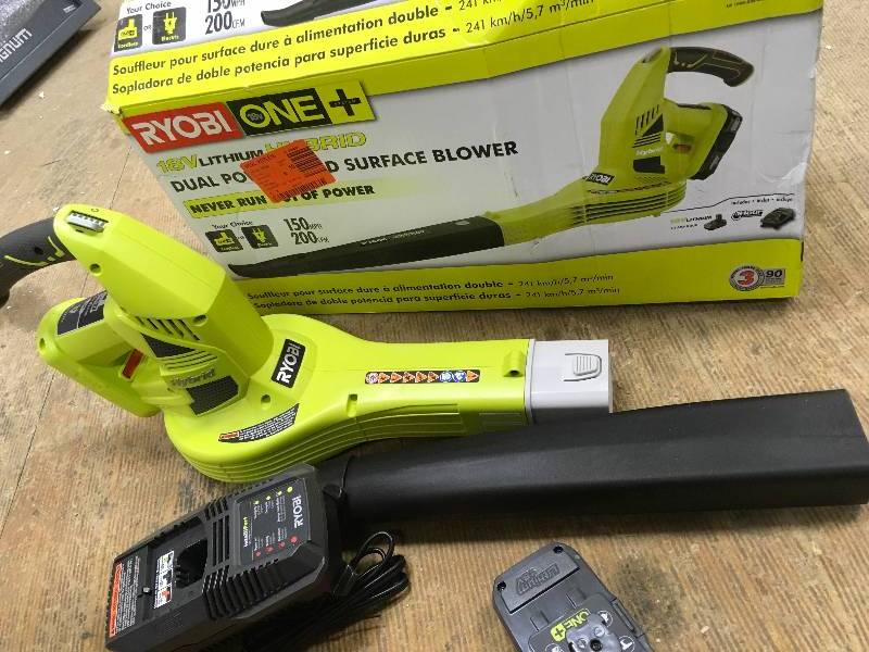 lot 42 image: Ryobi 18v lithium hybrid dual surface blower