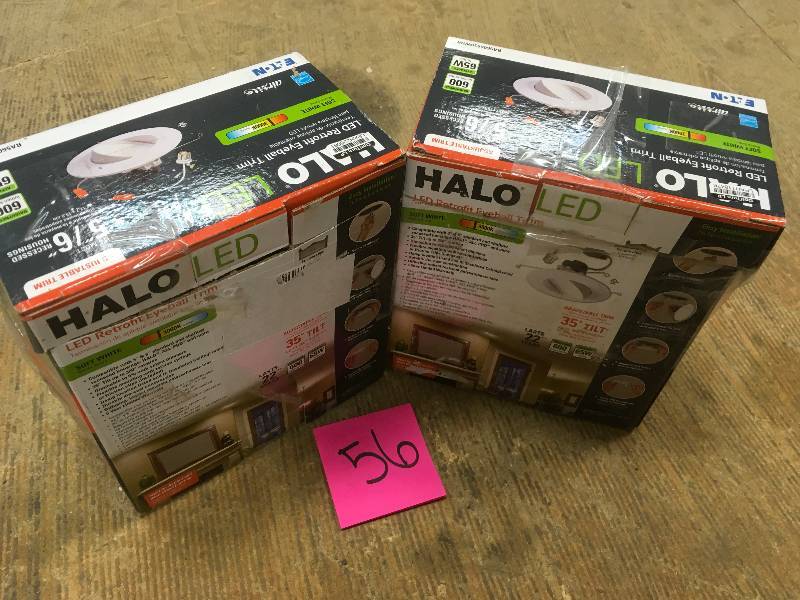 lot 56 image: Lot of 2 HALO LED retrofit eyeball trim