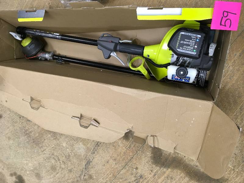 lot 59 image: Ryobi 2-Cycle 25 cc Gas Full Crank Straight Shaft String Trimmer used in working condition