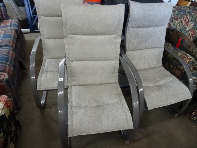 3 outdoor patio chairs. ...