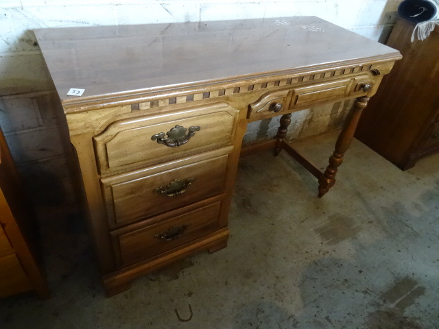 Wood desk. 3 drawer. 44 x 18 x 30. ...