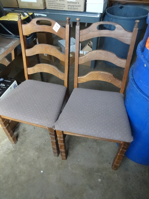 2 wood framed chairs...