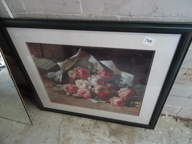 Wall print. 38 x 33. Wall mirror. 2...