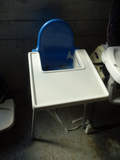 2 high chairs and a booster seat...