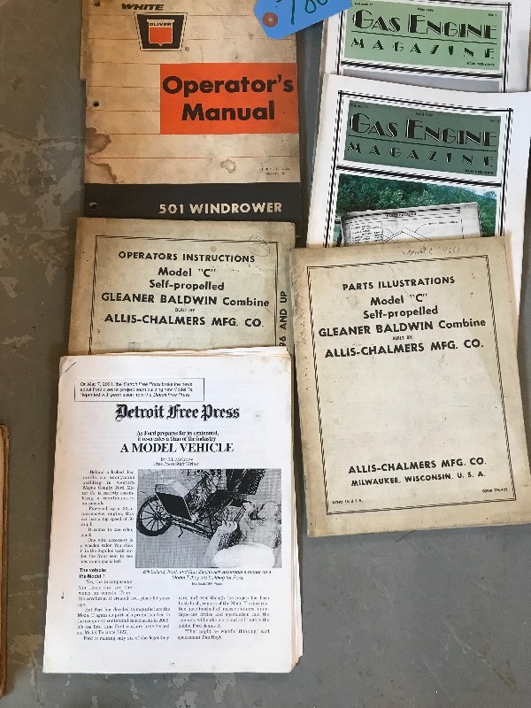 lot 780 image: OLD PARTS CATALOGS, MAGAZINES, MANUALS