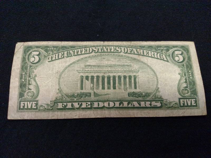 1934 Five Dollar Silver Certificate...