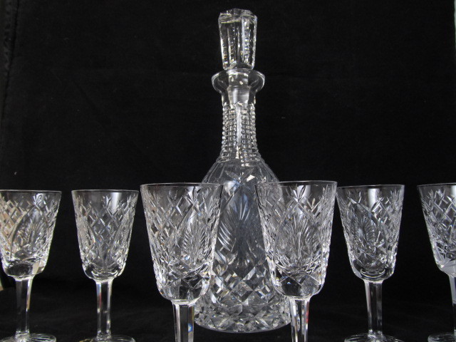 lot 65 image: Signed WATERFORD Crystal Decanter w6 Matching Glasses