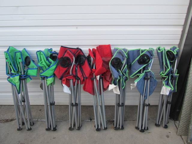 lot 163 image: Group of 7 Folding Canvas Camping Chairs
