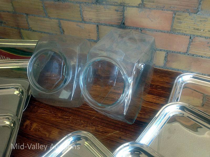Glass Jars & Metal Trays