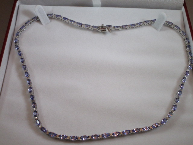 8.14ct Genuine Tanzanite Diamond Necklace