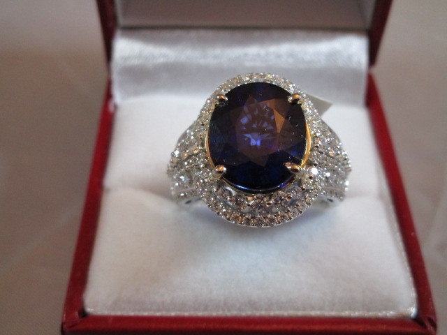 10.14ct Sapphire Diamond Ring 14kt 10.9 Grams $36,450 Appraisal