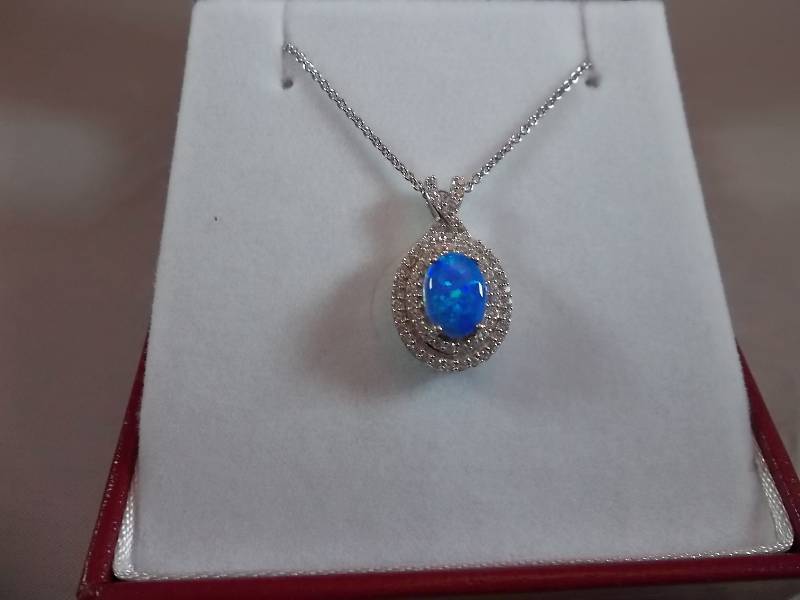 Blue Opal Estate Necklace