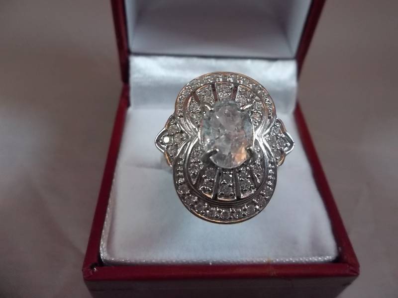 4.24ct White Sapphire Estate Ring