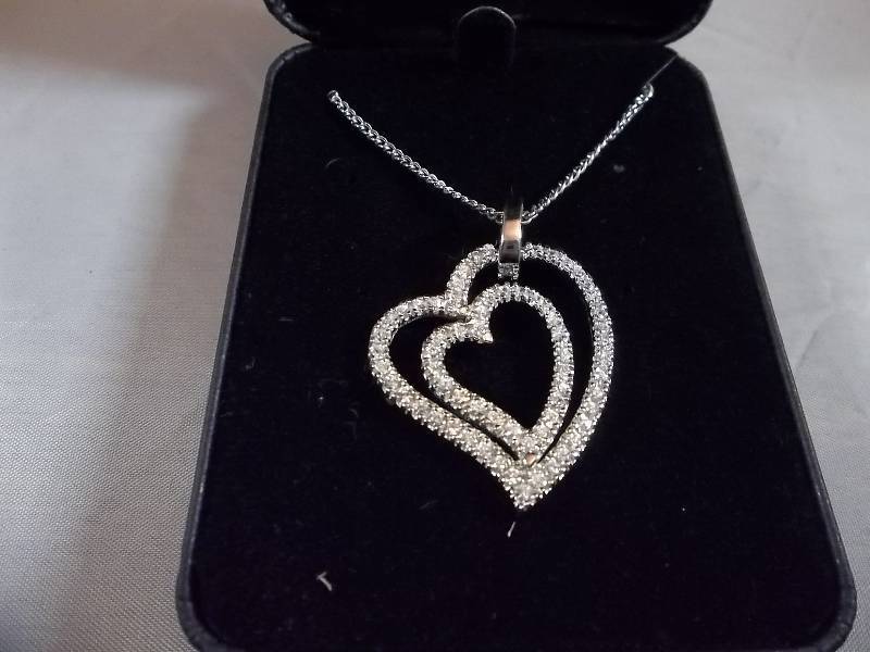 2ct White Sapphire Heart Necklace