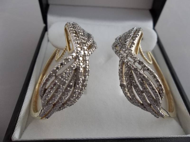 Large Diamond Hoop Earrings