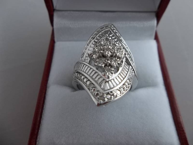 Large Marque Diamond Cluster Ring