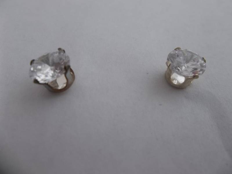 3ct White Sapphire Solitaire Earrings