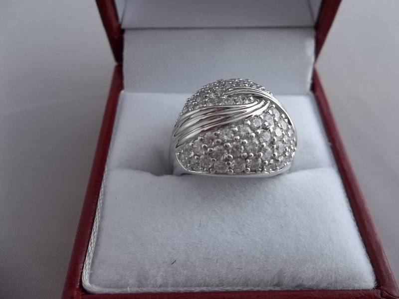 3.06ct White Sapphire Pave Ring