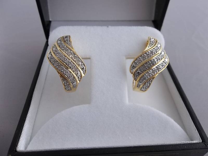 Large Diamond Cluster Earrings