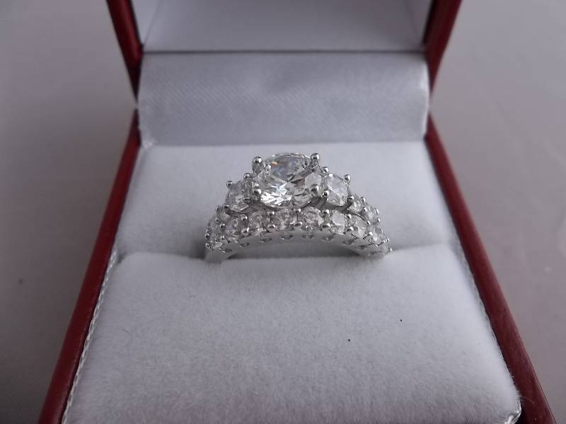 3ct White Sapphire Wedding Set