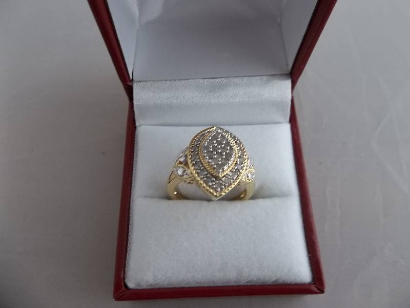 Large Diamond Cluster Ring