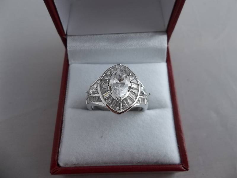 4.24ct Marque White Sapphire Ring