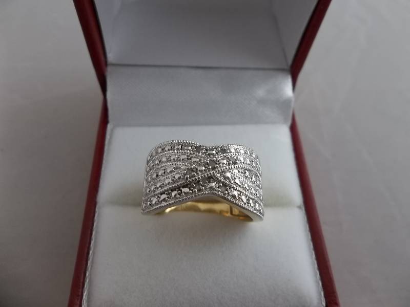 Large Diamond Cluster Ring