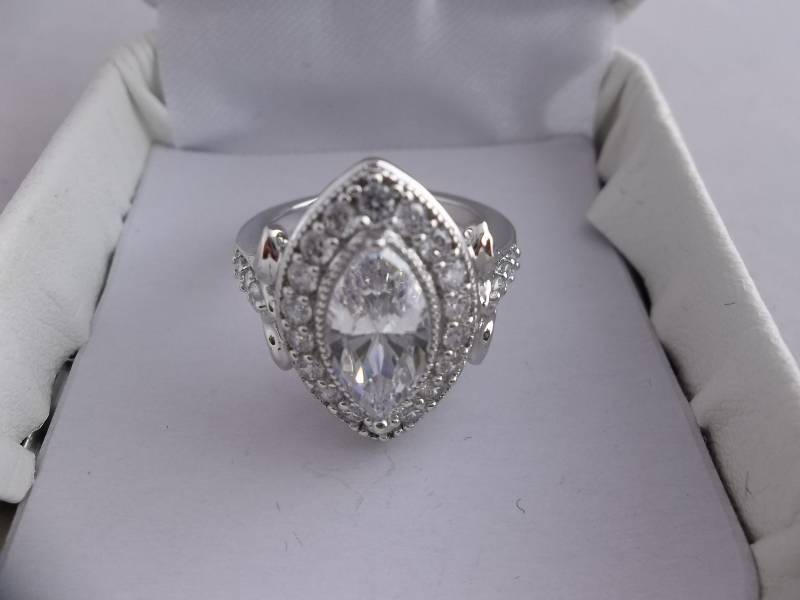 3.98ct Marque White Sapphire Ring