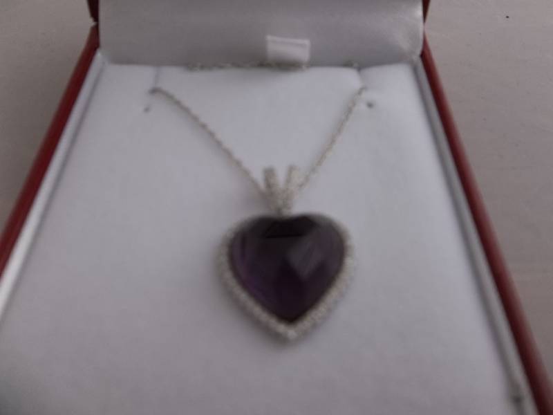 4ct Amethyst Sweetheart Necklace