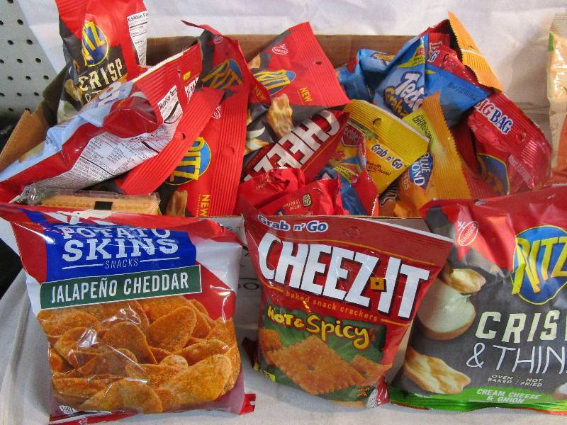 lot 14 image: Variety of Chips and Snacks Shelf Pulled Candy