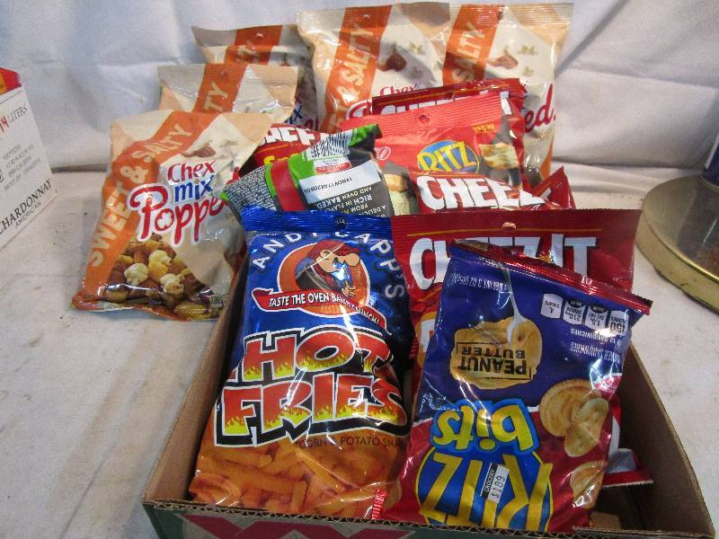 lot 15 image: Variety of Chips and Snacks Shelf Pulled Candy