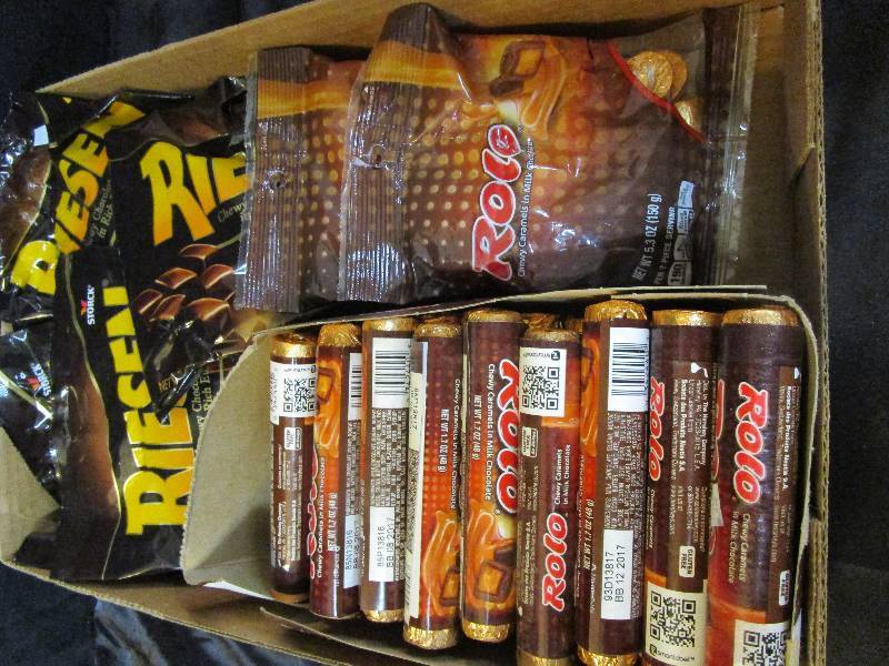 lot 39 image: Shelf Pulled Candy Rolos and Riesens