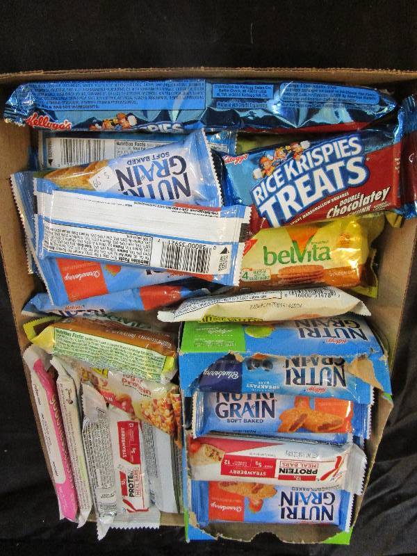 lot 46 image: Shelf Pulled Candy Breakfast, Snack and Protein Bars