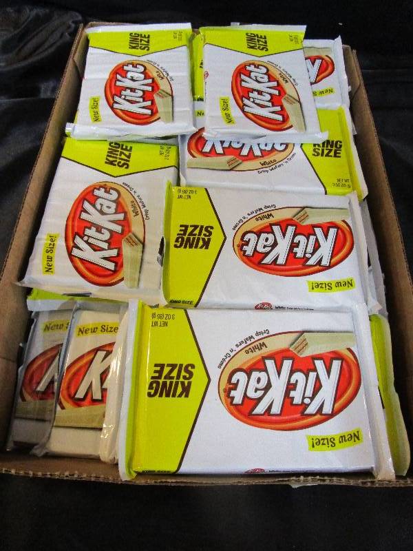 lot 79 image: Shelf Pulled Candy Whoite Chocolate king Size Kit Kats