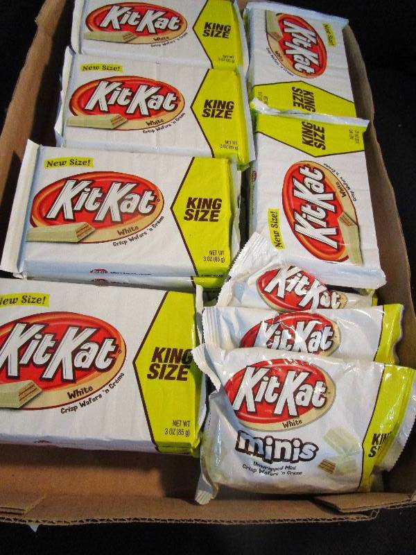 lot 89 image: Shelf Pulled Candy White Chocolate Kit Kat