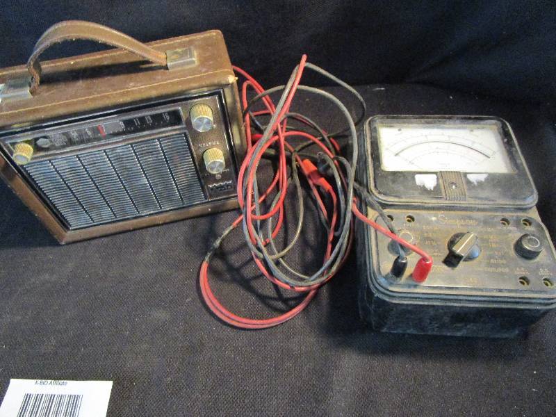 lot 104 image: Volt-OHM-Milliummeter and Old Radio