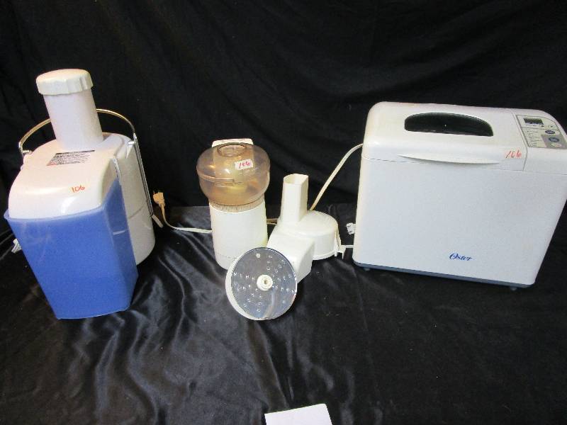 lot 106 image: Juicer, Bread Machine and Food ProcessorCoffee Grinder