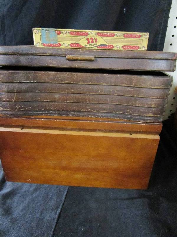 lot 117 image: 3 Boxes 2 Wood One Cigar Box