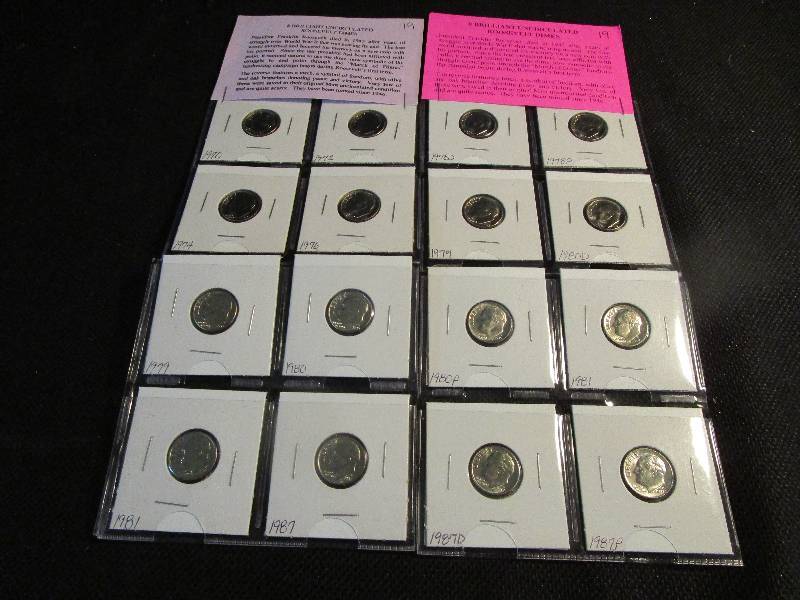 16 Brilliant Uncirculated Rosevelt Dimes