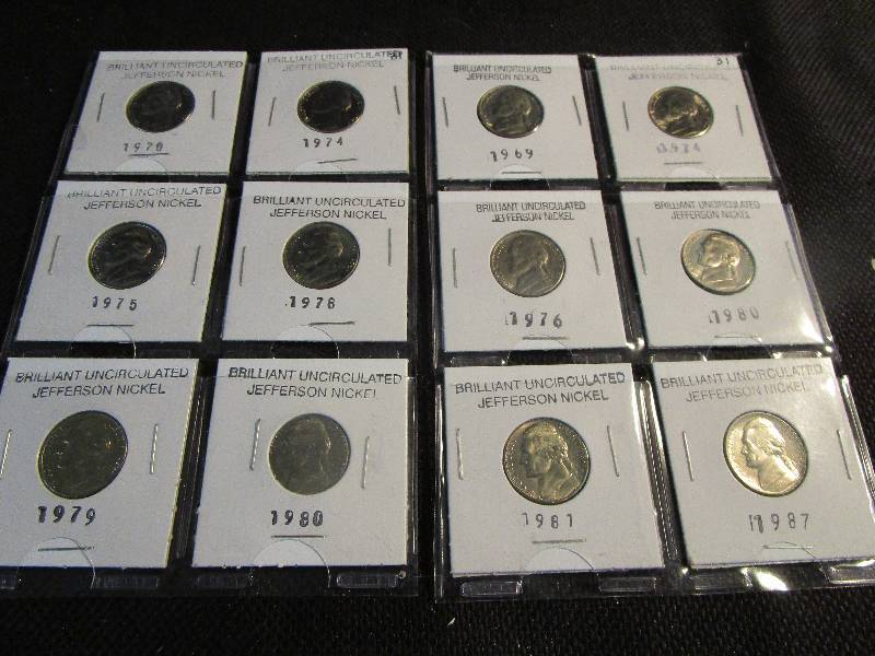 12- Brilliant Uncirculated Jefferson Nickels