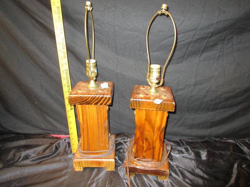 Pair of  Wood Lamps
