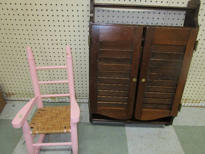 Little Pink Rocking Chair and Cabinet