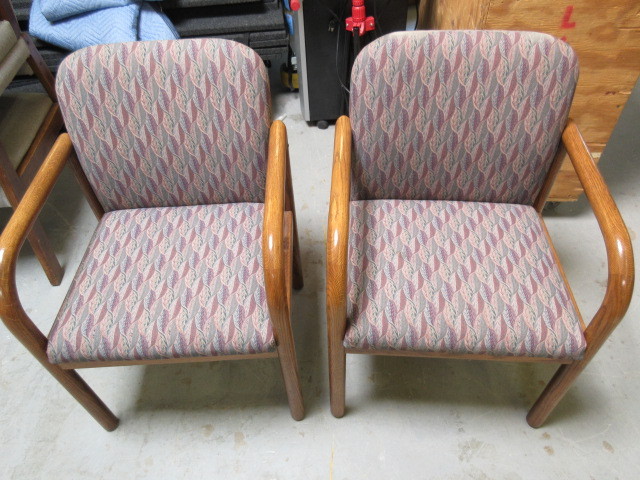 OAK FRAMED RECEPTION CHAIRS