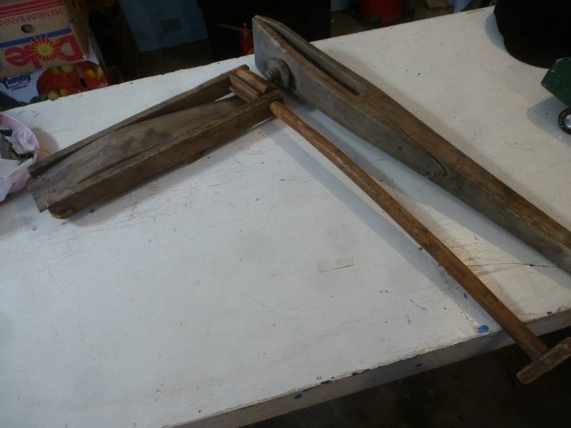 Antique wood Clamp, & Tools