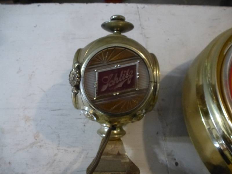 Strohs, Schlitz Signs & Lone Star Beer Pitcher